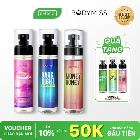  [MUA 3 TẶNG 3] Combo 3 bodymist hẹn hò BODYMISS xịt thơm body lưu hương nhẹ nhàng, quyến rũ 105ml 