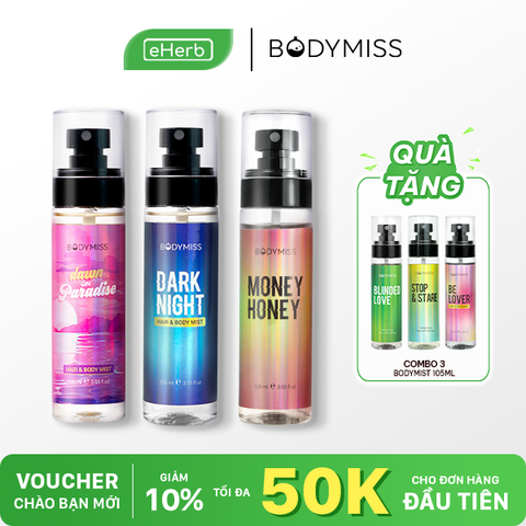  [MUA 3 TẶNG 3] Combo 3 Body Mist Hẹn Hò BODYMISS Xịt Thơm Toàn Thân, Lưu Hương Nhẹ Nhàng, Quyến Rũ 105ml 