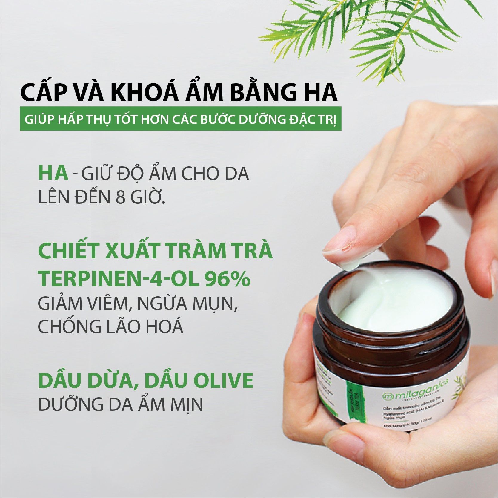  [DEAL SỐC 99K]  Kem Dưỡng Tràm Trà MILAGANICS 50g - Mua 1 Tặng 1, Tặng Thêm Bao Lì Xì 