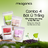  [COMBO SÁNG DA] Combo 4 Mặt Nạ Bột Ủ Hỗ Trợ Sáng Mịn Da Body: Đậu Đỏ, Trà Xanh, Yến Mạch, Diếp cá MILAGANICS 100g 