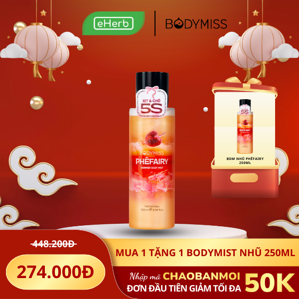  [MUA 1 TẶNG 1] Body Mist Nhũ Lấp Lánh Thơm Lâu BODYMISS, Xịt Thơm Hương Nước Hoa Cho Nam Nữ 250ml 