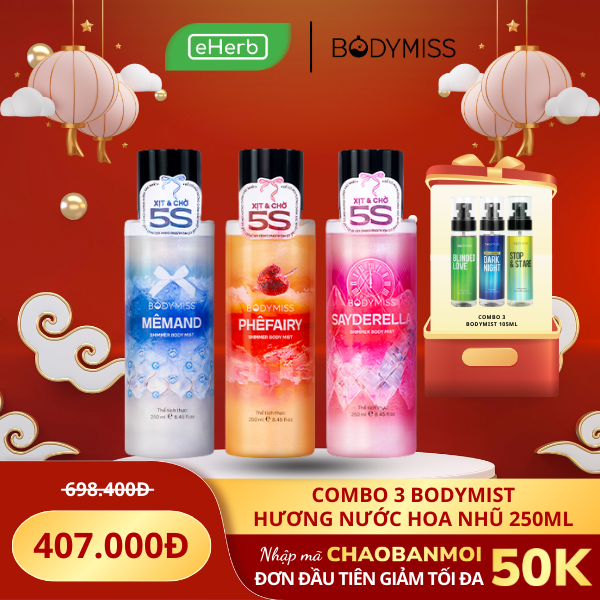 [MUA 3 TẶNG 3] Body mist nhũ unisex nam nữ lấp lánh BODYMISS, xịt thơm shimmer đi học, hẹn hò 250ml 