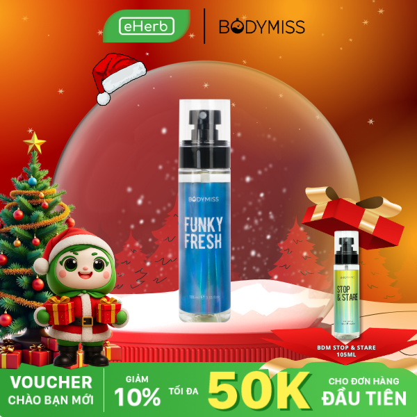  [MUA 1 TẶNG 1] Nước hoa bodymist dành cho nam FUNKY FRESH cam bergamot, chanh vàng BODYMISS 105ml 
