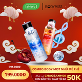 COMBO 199K: Bodymist Nhũ Xịt Thơm Lấp Lánh Toàn Thân BODYMISS Hương Nước Hoa MêMand + PhêFairy 250ml