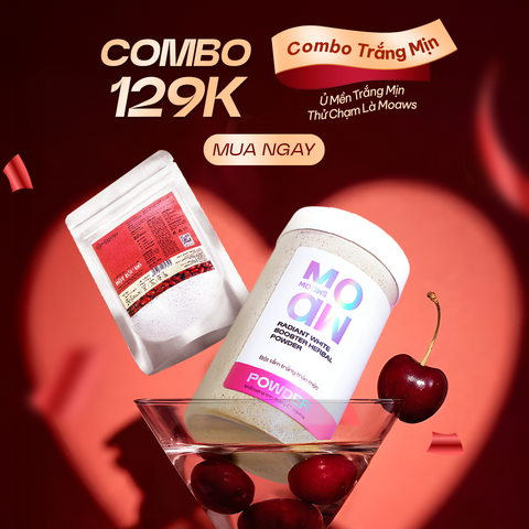  Combo Bột Tắm Trắng Thảo Mộc MOAW MOAWS & Bột Đậu Đỏ MILAGANICS Tẩy Tế Bào Chết Ủ Trắng 500G + 100G Dưỡng Da Body 