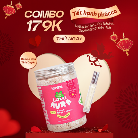  COMBO 179K: Combo Muối Tắm "Xả Xui"-Tình Yêu HEALMII & Nước Hoa Hẹn Hò Sunkissed MOAW MOAWS 