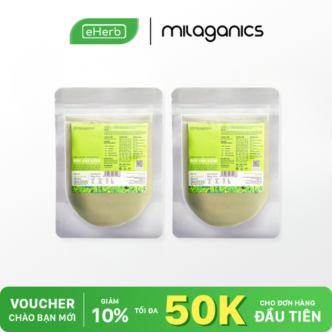  Combo 2 Bột Trà Xanh Nguyên Chất Đắp Mặt Nạ Ngăn Ngừa Mụn, Dưỡng Da Trắng MILAGANICS 100g (Túi Zip) 