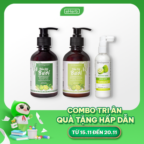  [Combo Tri Ân 20/11] Daily Fresh Hair Gift Set Gội Xả Xịt Bưởi Dưỡng Tóc MILAGANICS - Giúp Dưỡng Mọc Tóc Suôn Mượt Hằng Ngày 
