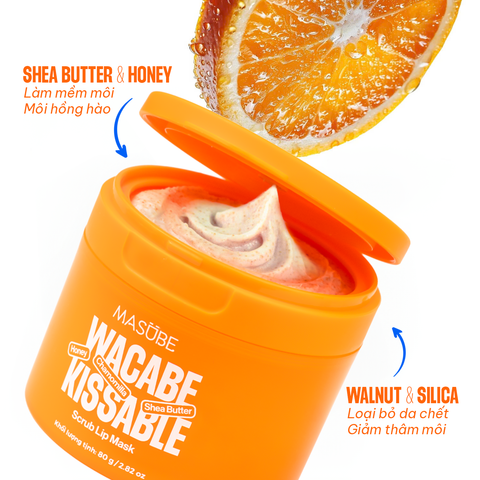  Mặt Nạ Dưỡng Môi Tẩy Da Chết Masube Wacabe Kissable 80g (Wacabe Kissable Scrub Lip Mask) 