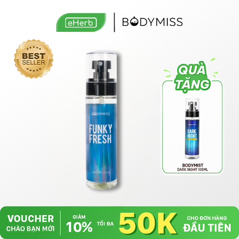  [MUA 1 TẶNG 1] Nước hoa bodymist dành cho nam FUNKY FRESH cam bergamot, chanh vàng BODYMISS 105ml 