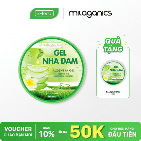  [MUA 1 TẶNG 1] Gel nha đam dưỡng da & cấp ẩm 98% MILAGANICS phù hợp với da khô, nhạy cảm 250ml (hũ) 