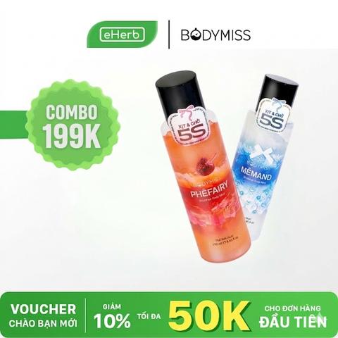  COMBO 199K: Bodymist Nhũ Xịt Thơm Lấp Lánh Cho Nam Nữ Thơm Lâu 250ml BODYMISS 