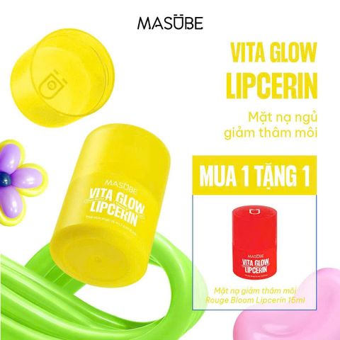  [MUA 1 TẶNG 1] Mặt Nạ Ngủ Dưỡng Môi Lipcerin Không Màu Masube 15ml 