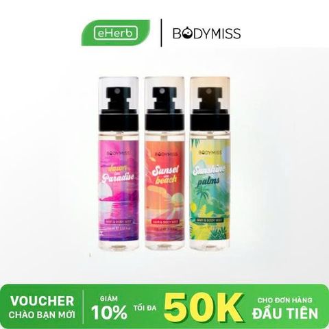  [MUA 2 GIẢM 50%] Body Mist Nước Hoa Mùa Hè Xịt Thơm Cơ Thể Nam & Nữ BODYMISS 105ml (Chai) 