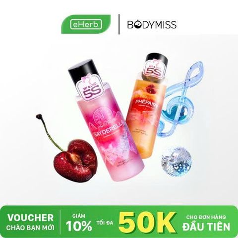  COMBO 199K: Bodymist Nhũ Xịt Thơm Lấp Lánh Toàn Thân BODYMISS Hương Nước Hoa Sayderella + PhêFairy 250ml 