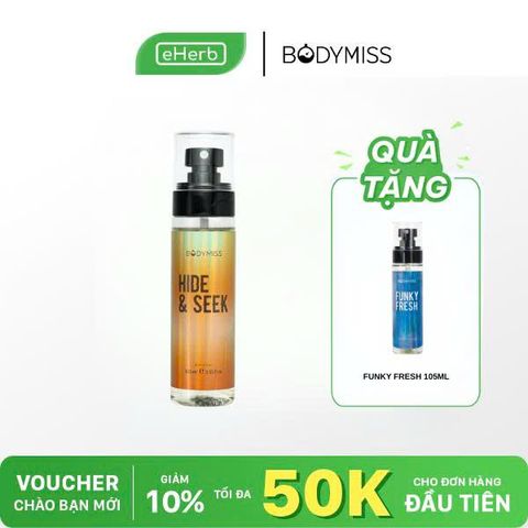  [MUA 1 TẶNG 1] Body mist chính hãng dành cho nam HIDE&SEEK hẹn hò, đi học BODYMISS 105ml (chai) 