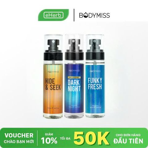  [MUA 2 GIẢM 50%] Bodymist nước hoa body xịt thơm lâu cho nam nữ hẹn hò đi học đi làm BODYMISS 105ml 