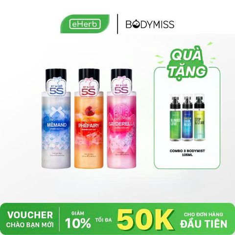  [MUA 3 TẶNG 3] Body mist nhũ unisex nam nữ lấp lánh BODYMISS, xịt thơm shimmer đi học, hẹn hò 250ml 