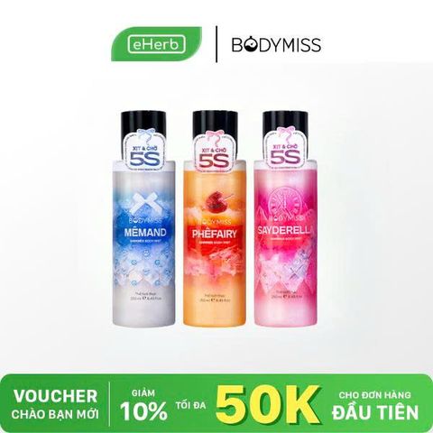  Combo 3 Chai Bodymist Xịt Thơm Nhũ Lấp Lánh - Hương Nước Hoa BODYMISS 250ml 