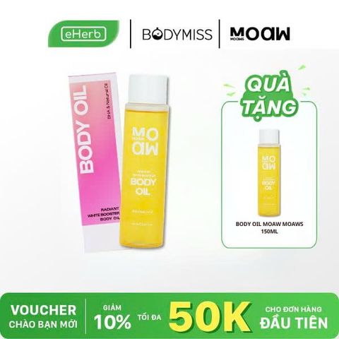  [MUA 1 TẶNG 1] Dầu Dưỡng Body Oil Trắng Da Toàn Thân Moaw Moaws 150ml 