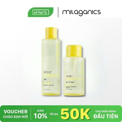  Combo 159k: Toner Hoa Cúc Niacinamide 3% 240ml + Nước Tẩy Trang Hoa Cúc 300ml MILAGANICS 