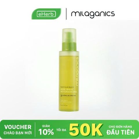  Dầu Dưỡng Da Body Oil Olive Milaganics Dưỡng Sáng Da Toàn Thân BHA, Butylresorcinol 150ml 