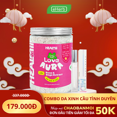  COMBO 179K: Combo Muối Tắm "Xả Xui"-Tình Yêu HEALMII & Nước Hoa Hẹn Hò Sunkissed MOAW MOAWS 