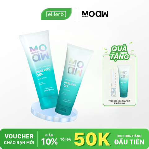  [MUA 1 TẶNG 2] Gel tẩy da chết AHA/ BHA mịn da MOAW MOAWS, gel peel hạt massage dưỡng sáng 230G 