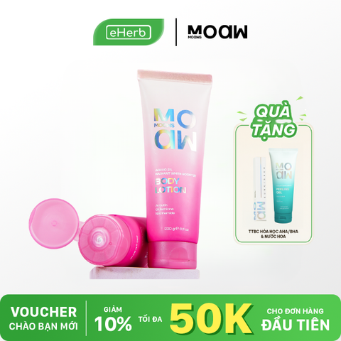  [MUA 1 TẶNG 2]  Kem Dưỡng Body Lotion Dưỡng Ẩm Trắng Da Nia 5% Agluc 2% MOAW MOAWS 230g 