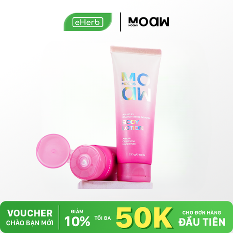  [MUA 3 GIẢM 50%] Kem Dưỡng Ẩm Body Lotion MOAW MOAWS Nia 5% Agluc 2% Ủ Trắng Da Hương Nước Hoa 230g 