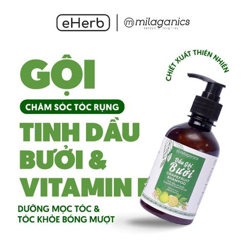  [TIẾT KIỆM GẤP BỘI] Dầu gội tinh dầu bưởi MILAGANICS - Mọc tóc nhanh, ngừa rụng tóc - 250ml 