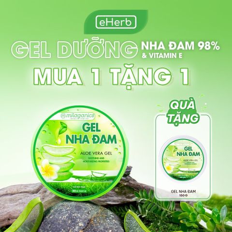  [MUA 1 TẶNG 1] Gel nha đam dưỡng da & cấp ẩm 98% MILAGANICS phù hợp với da khô, nhạy cảm 300ml (hũ) 