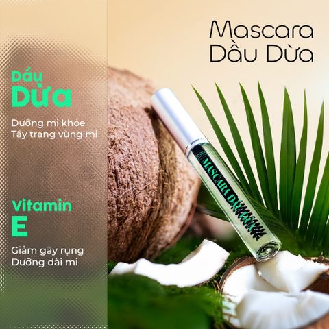  [MUA 1 TẶNG 1] Mascara dưỡng dài và dày mi dầu dừa - Chuốt mi dầu dừa làm cong mi MILAGANICS 5ml 