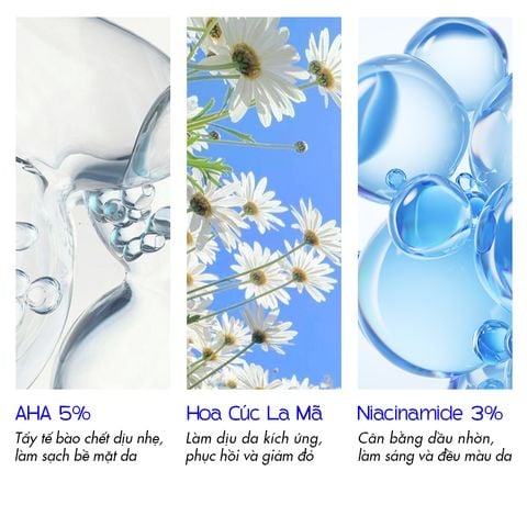  [MUA 1 TẶNG 1] Nước hoa hồng toner hoa cúc & aha 5% ngừa mụn, kiềm dầu da mụn MILAGANICS 