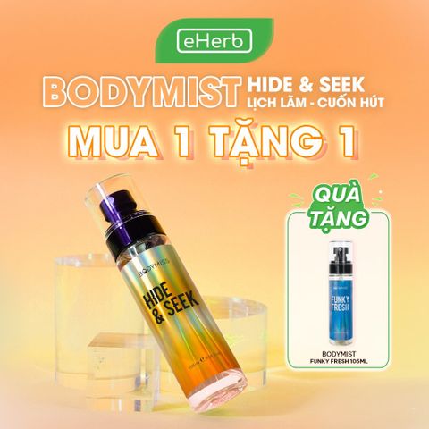  [MUA 1 TẶNG 1] Body mist chính hãng dành cho nam HIDE&SEEK hẹn hò, đi học BODYMISS 105ml (chai) 