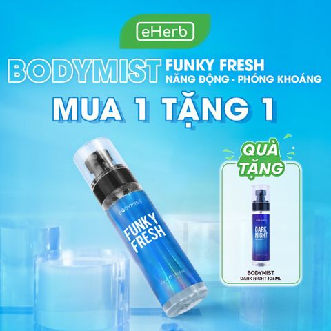  [MUA 1 TẶNG 1] Nước hoa bodymist dành cho nam FUNKY FRESH cam bergamot, chanh vàng BODYMISS 105ml 