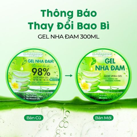  Combo 5 Gel Nha Đam Thiên Nhiên MILAGANICS - Dưỡng Da, Cấp Ẩm Cho Da Mặt Và Body - 250ml 