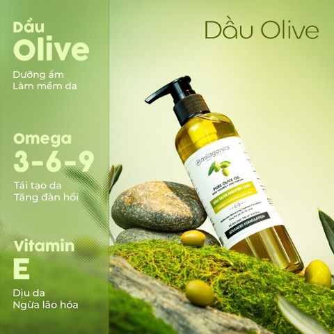  [MUA 1 TẶNG 1] Dầu oliu nguyên chất làm đẹp cấp ẩm dưỡng da, dưỡng tóc, dưỡng môi MILAGANICS 