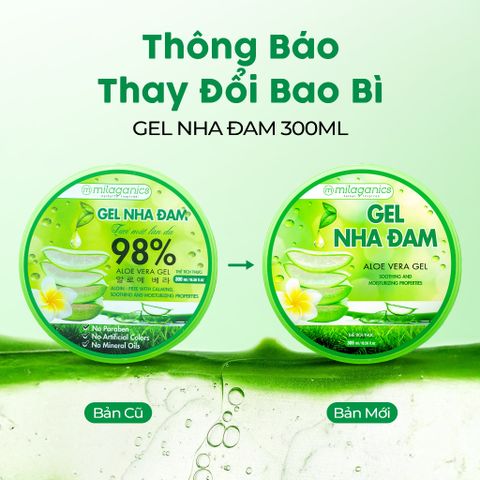  [MUA 3 GIẢM 50%] Gel dưỡng ẩm body nha đam tươi làm mềm da - gel lô hội mềm da sau wax MILAGANICS 
