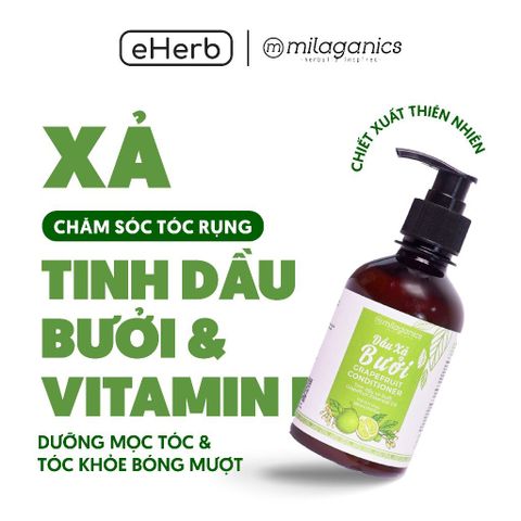  [TIẾT KIỆM] Dầu xả tóc MILAGANICS - Tinh dầu bưởi, phục hồi hư tổn, ngừa rụng, mọc nhanh - 250ml 