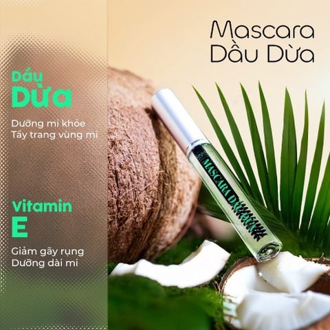  Mascara dầu dừa dưỡng mi - chuốt mi dầu dừa giúp mi mọc dày & dài hơn MILAGANICS 5ml (tuýp) 