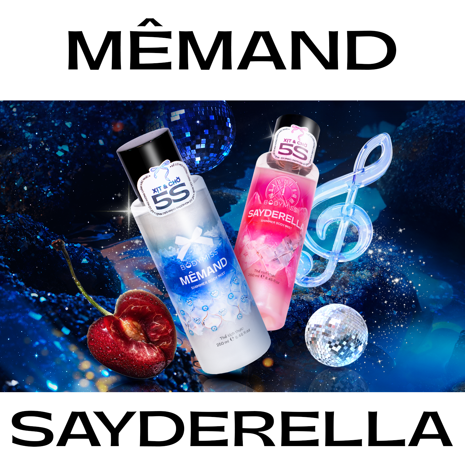  COMBO 199K: Bodymist Nhũ Xịt Thơm Lấp Lánh Cho Nam Nữ Thơm Lâu 250ml BODYMISS 