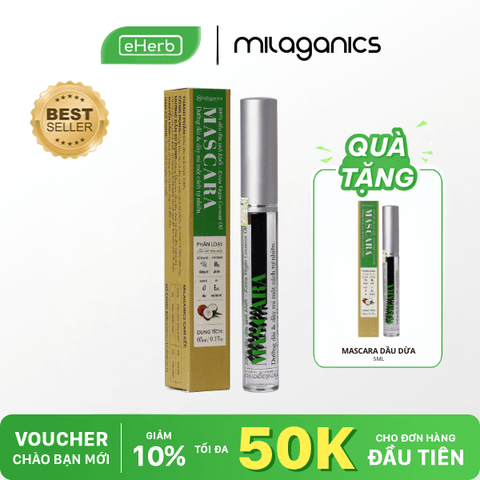  [MUA 1 TẶNG 1] Mascara Dầu Dừa Dưỡng Mi - Chuốt Mi Dầu Dừa Giúp Mi Mọc Dày & Dài Hơn MILAGANICS 5ml 