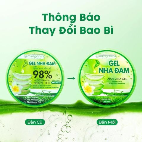  [MUA 2 TẶNG 2] Gel Cấp Ẩm Lô Hội Tươi Đa Năng Cho Body Gel Nha Đam Tươi Dịu Da Cho Da Khô MILAGANICS 