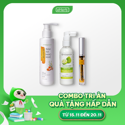  [Combo Tri Ân 20/11] Soft Aura Gift Set eHerb – Dưỡng Toàn Diện Tóc - Mi - Mặt MILAGANICS 