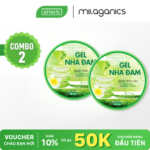  Combo 2 Gel Nha Đam Đa Năng Dưỡng Da & Cấp Ẩm 98% MILAGANICS Phù Hợp Với Da Khô, Nhạy Cảm 250gr 
