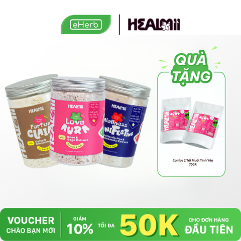  [Mua 1 Tặng 1] Muối Tắm Tẩy Da Chết Thảo Mộc Thiên Nhiên HEALMII 600g 