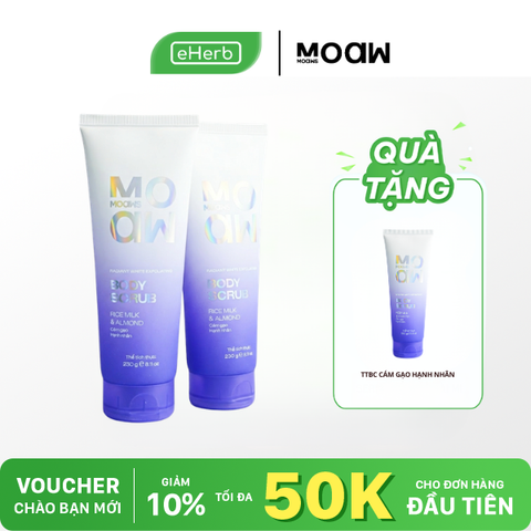  [MUA 1 TẶNG 1] Tẩy tế bào chết cám gạo hạnh nhân MOAW MOAWS - Scrub sữa gạo dưỡng da mềm mịn 230g 
