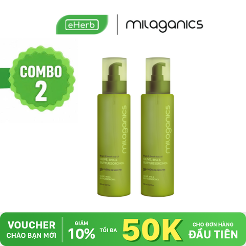  Dầu Dưỡng Da Body Oil Olive Milaganics Dưỡng Sáng Da Toàn Thân BHA, Butylresorcinol 150ml 
