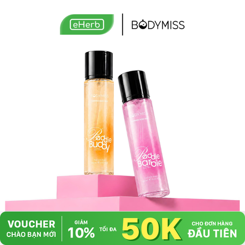  Nước Hoa Body Mist Xịt Thơm BODYMISS Baddie Barbie Mùi Phấn Em Bé Có Nhũ 150ml 